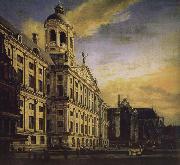 Jan van der Heyden City Hall and Plaza oil